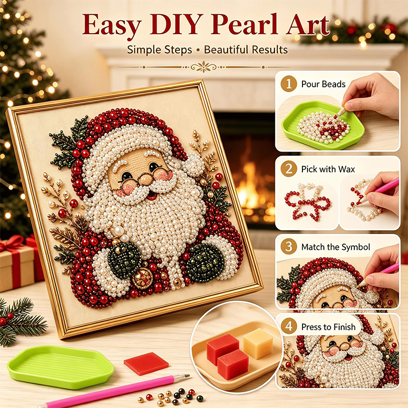 Art Craft For Christmas - Zestaw do malowania diamentami z perłami