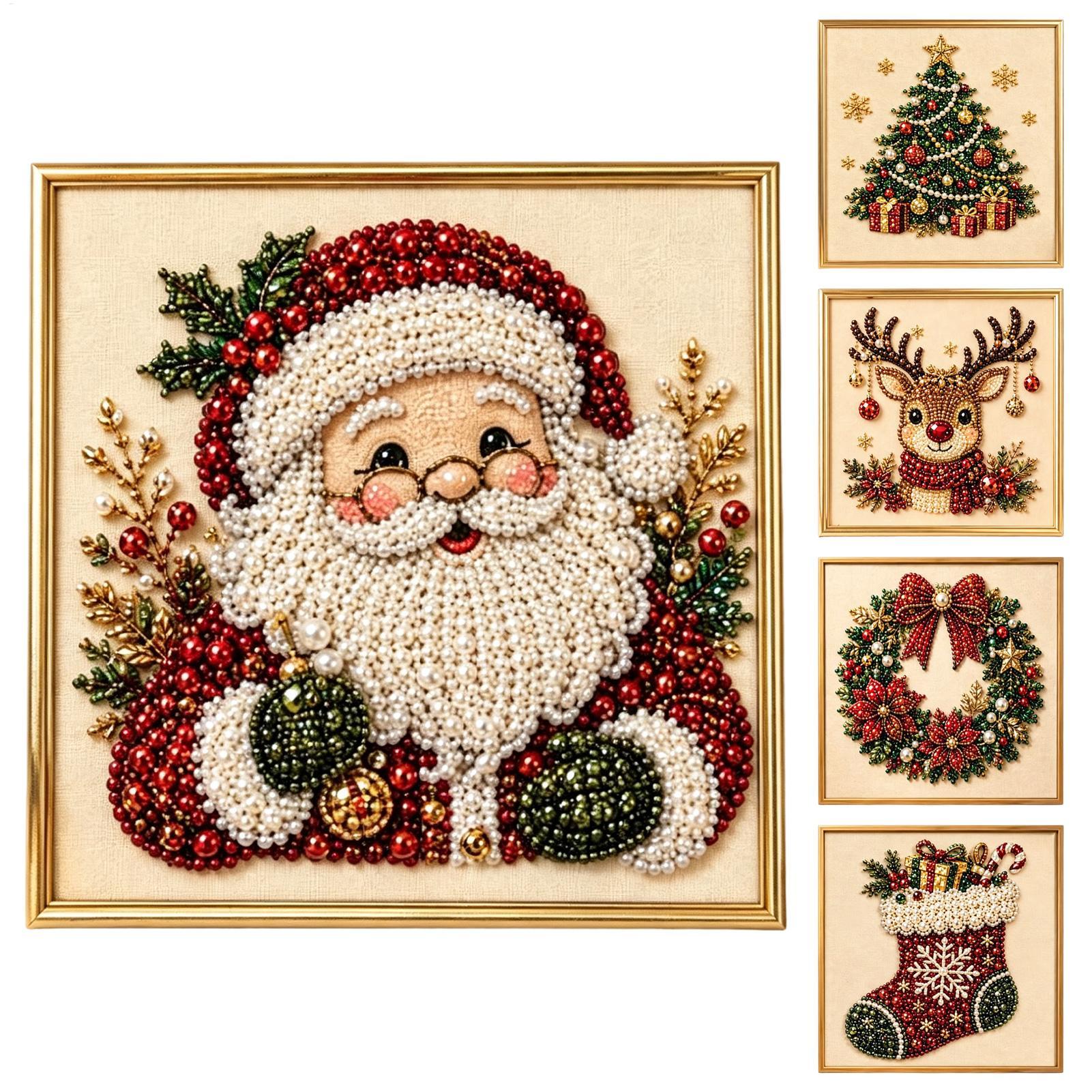 Art And Craft With Paint - Zestaw do malowania perłami, świąteczna ręcznie