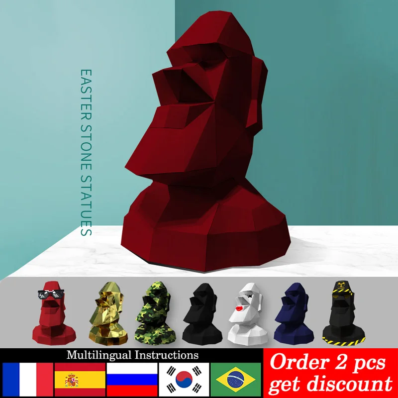 Art Craft Easter - Duży rozmiar wyspa wielkanocna Moai wystrój