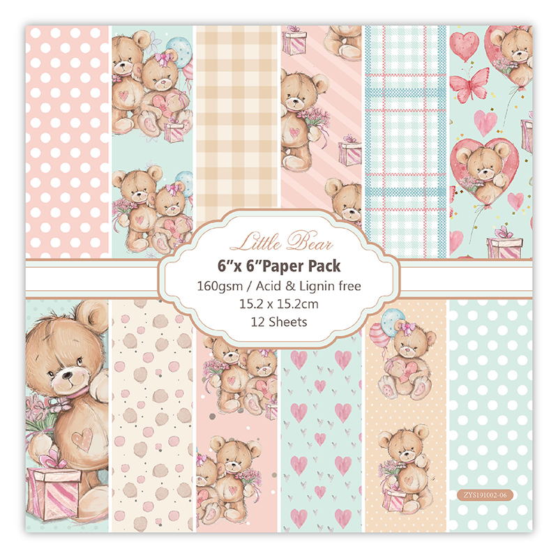 Art Craft Background - 12 arkuszy little bear Scrapbooking klocki