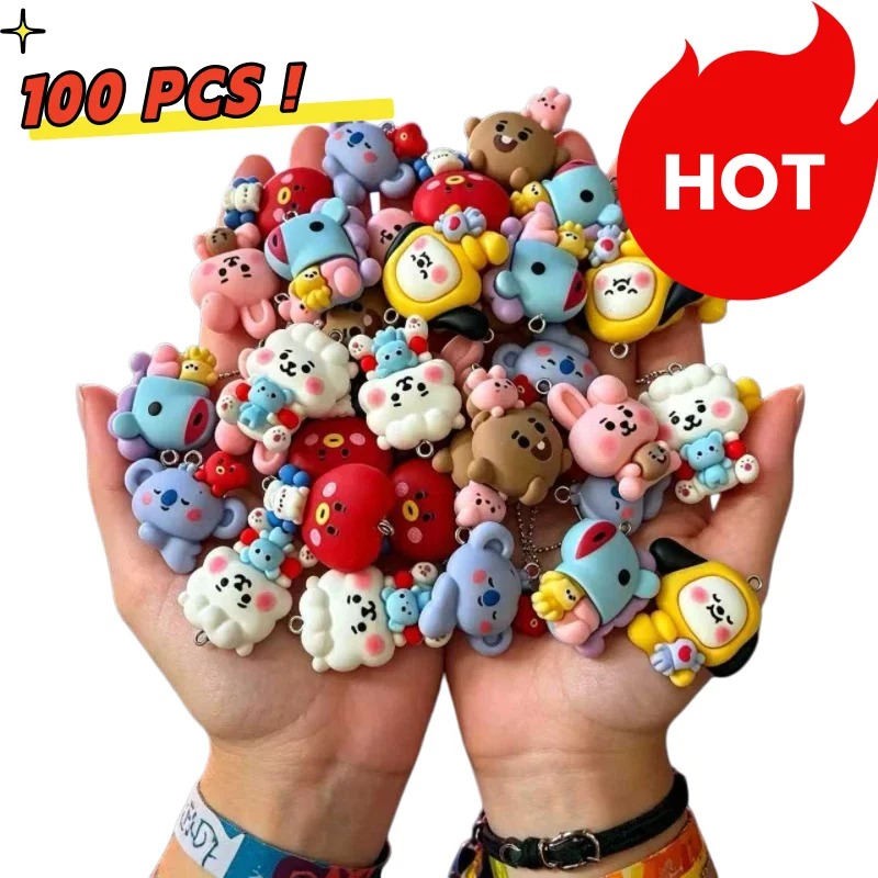 Art Craft Making - 7 szt. BT21 Żywiczne Charmsy z