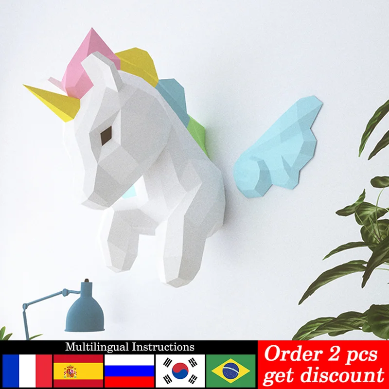 Wallpaper Art And Craft - Tęczowy jednorożec dekoracje ścienne ze zwierzętami
