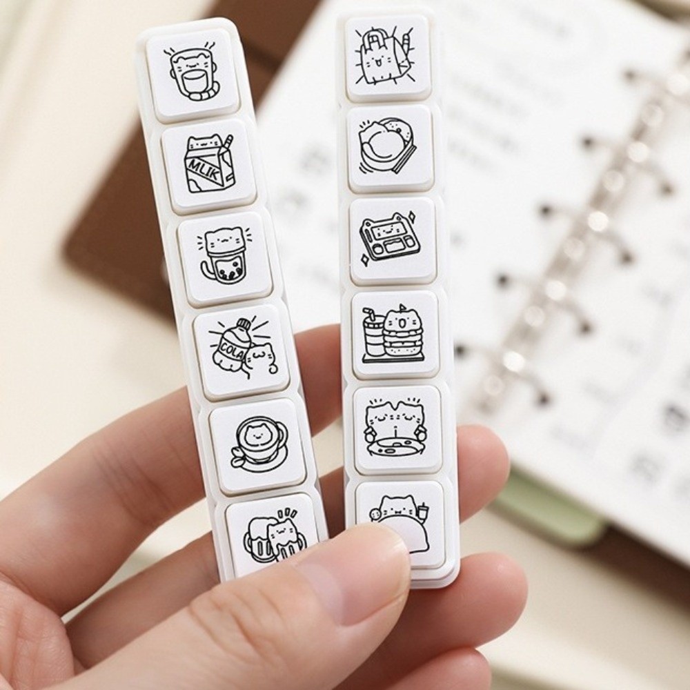 Rubber Stamp Blank - 6 szt. Urocze pieczątki z motywem