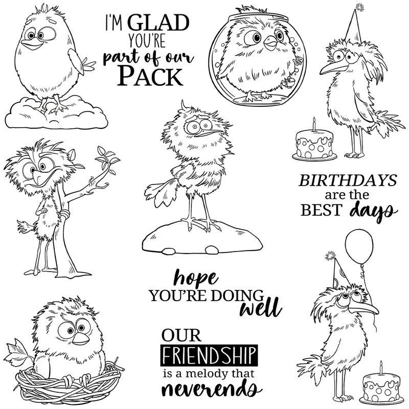 Zabawne animowane ptaki - wykr – Rubber Stamp Blank recenzja i cena
