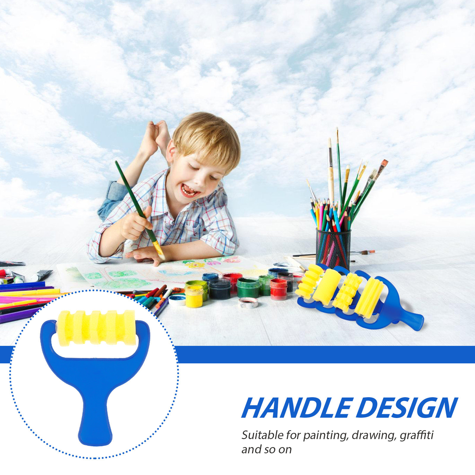Zestaw 8 gąbkowych wałków mala – Art Craft For Preschoolers recenzja i cena